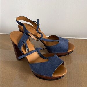 See By Chloe Blue and Brown Platform Heels